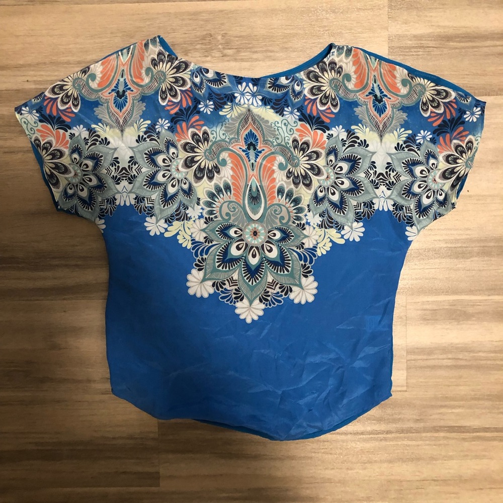 Warehouse top in silk front, size 4